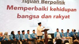 Capres nomor urut 2, Prabowo Subianto menghadiri acara 'Deklarasi Kaukus Generasi Muda Islam' di Balai Kartini, Jakarta.  (Dok. Tim Media Prabowo-Gibran)
