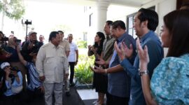 Calon Presiden Prabowo Subianto bersilaturahmi dengan Susilo Bambang Yudhoyono (SBY) di Pacitan, Jawa Timur. (Dok. Tim Media Prabowo)