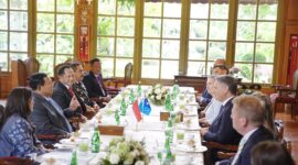 Menteri Pertahanan RI Prabowo Subianto menerima kunjungan Wakil Perdana Menteri yang sekaligus menjabat sebagai Menteri Pertahanan Australia, Richard Marles di kantor Kemhan RI,. (Dok. Tim Media Prabowo)