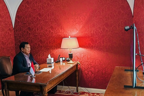 Presiden Prabowo Subianto memimpin rapat terbatas secara virtual. (Dok. Tim Media Prabowo)