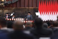 Presiden Prabowo Subianto saat menyampaikan Pidato Kenegaraan di Gedung MPR/DPR/DPD, Jakarta, (Dok. Tim Media Prabowo)